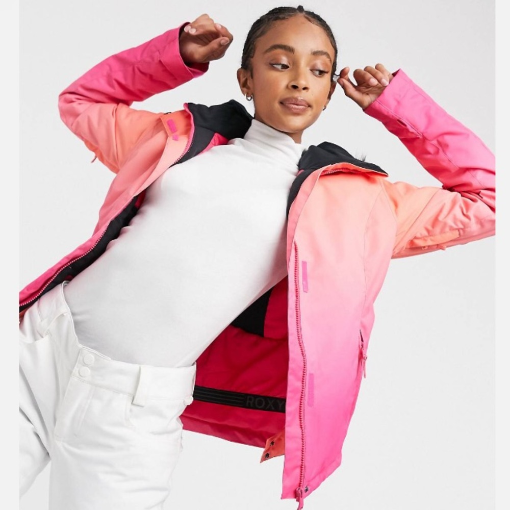 Roxy Pink and Orange Ombré Winter Jacket Size Large